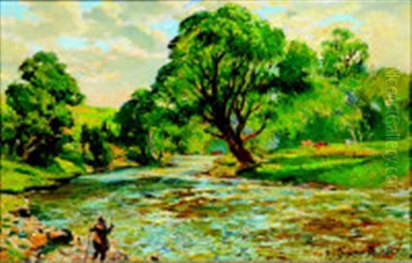 All On A Summer's Day Oil Painting by Samuel John Lamorna Birch