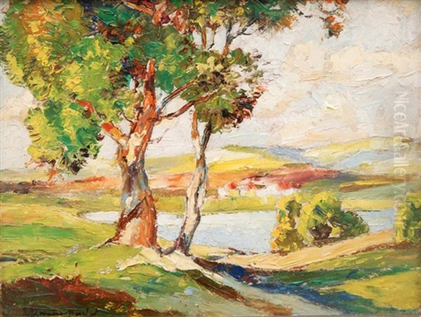 Landscape In Wiltshire Oil Painting by Samuel John Lamorna Birch