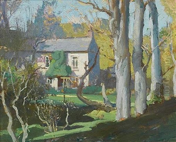 Oriental Cottage, Lamorna Oil Painting by Samuel John Lamorna Birch