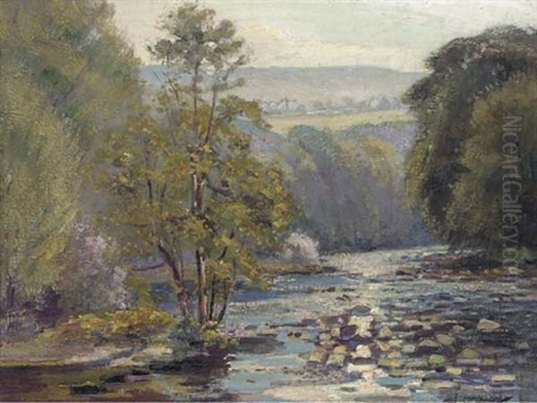 Sunlight On The River Oil Painting by Samuel John Lamorna Birch