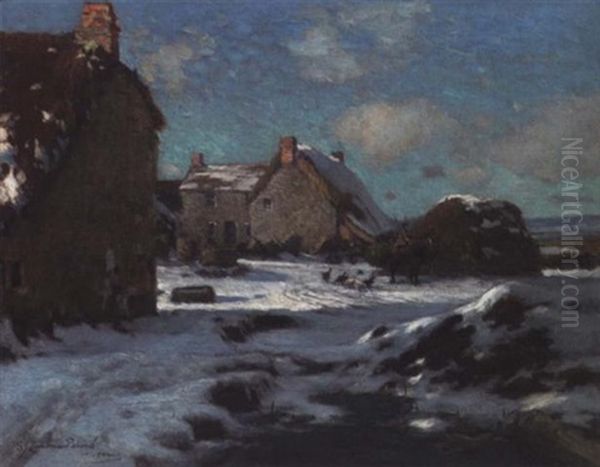 A Bright Winter's Day Oil Painting by Samuel John Lamorna Birch