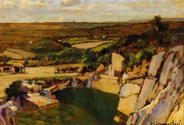 A Quarry, Lamorna Oil Painting by Samuel John Lamorna Birch