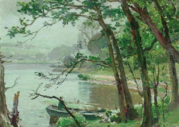 The Loe Pool, Helston Oil Painting by Samuel John Lamorna Birch