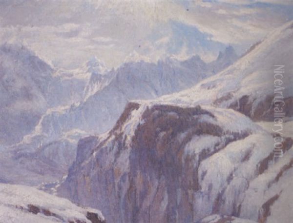 Alpine Landscape Oil Painting by Samuel John Lamorna Birch