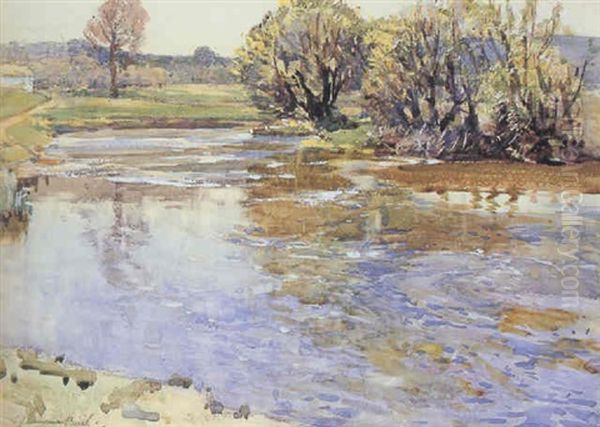 On A Day When The Mayfly Is Born Oil Painting by Samuel John Lamorna Birch