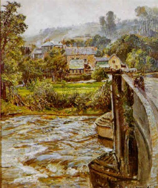 River In Devonshire After Rain Oil Painting by Samuel John Lamorna Birch
