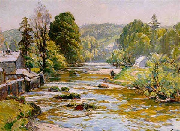 The Breath Of A May Morn, Dulverton, Somerset Oil Painting by Samuel John Lamorna Birch
