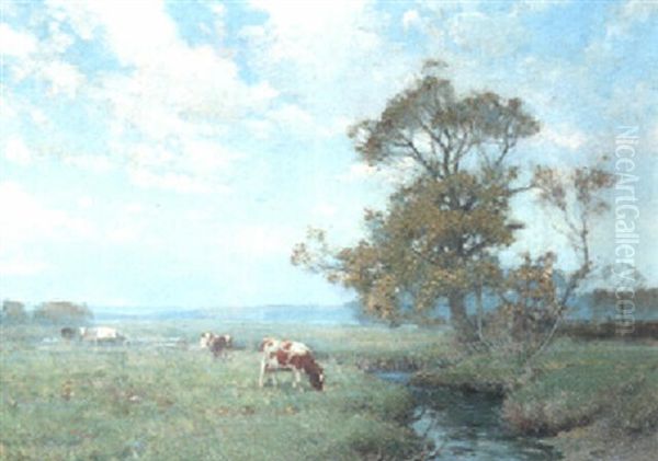 Trevider Valley Oil Painting by Samuel John Lamorna Birch