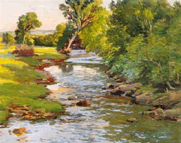 June Evening Oil Painting by Samuel John Lamorna Birch