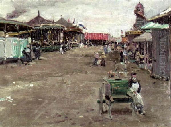 At The Fair, Penzance Oil Painting by Samuel John Lamorna Birch