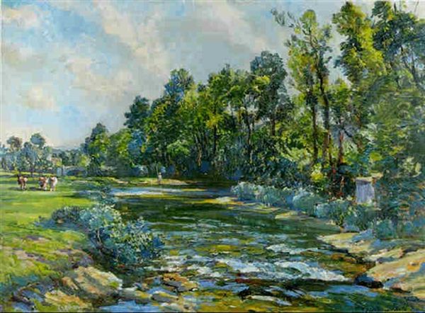 Breezy Summer Day, Dulverton Oil Painting by Samuel John Lamorna Birch