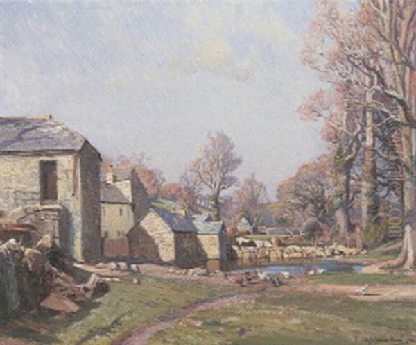 Clapper Mill, Lamorna Cove Oil Painting by Samuel John Lamorna Birch