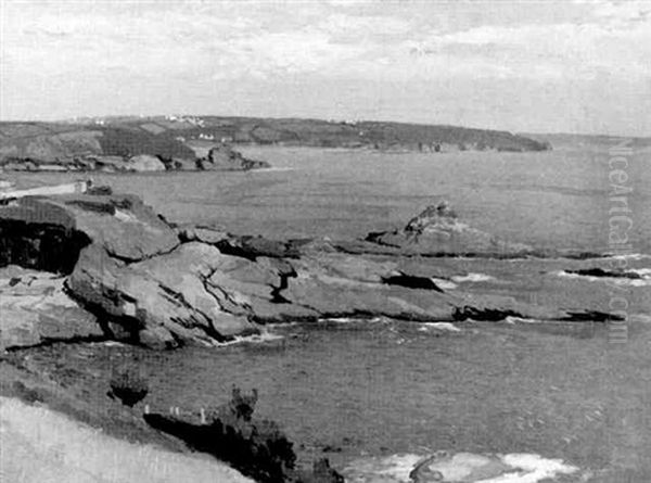 View From Cudden Point Of Prah Sand, Mounts Bay, Cornwall Oil Painting by Samuel John Lamorna Birch