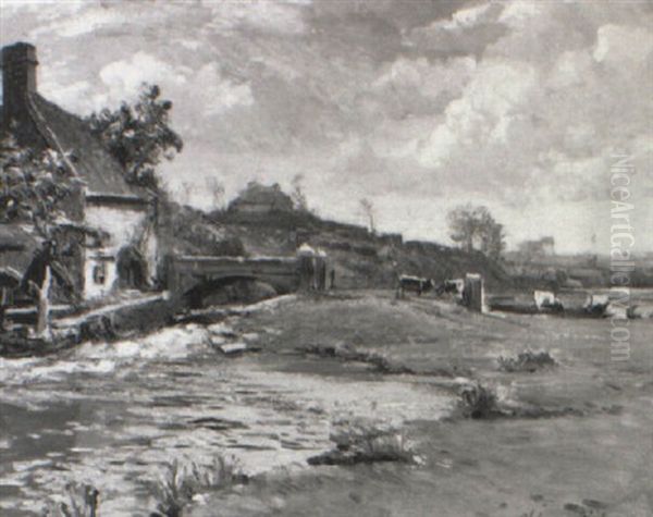 The River Piddle, Dorset Oil Painting by Samuel John Lamorna Birch