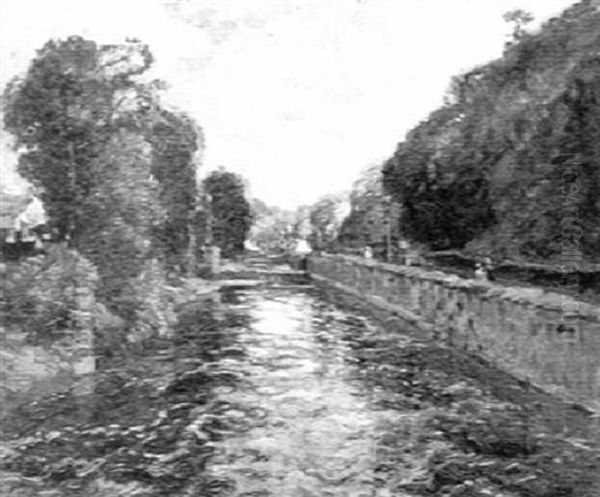 The Millrace, Selkirk, Scotland Oil Painting by Samuel John Lamorna Birch