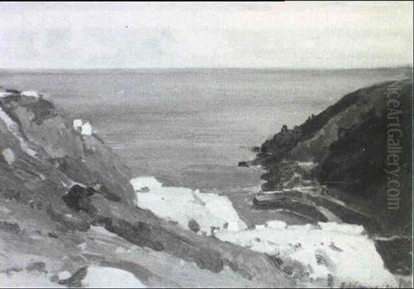 Lamorna Cove, Evening, From The Quarry Side Oil Painting by Samuel John Lamorna Birch