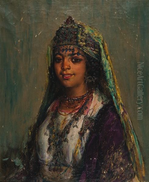 Orientale Aux Bijoux Oil Painting by Alphonse Birck