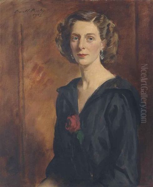 Portrait Of An Elegant Lady Oil Painting by Oswald (Sir) Birley