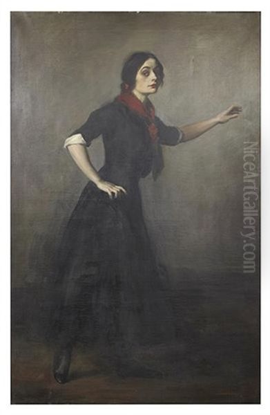Apache Dancer Miss Beatrice Collins Oil Painting by Oswald (Sir) Birley