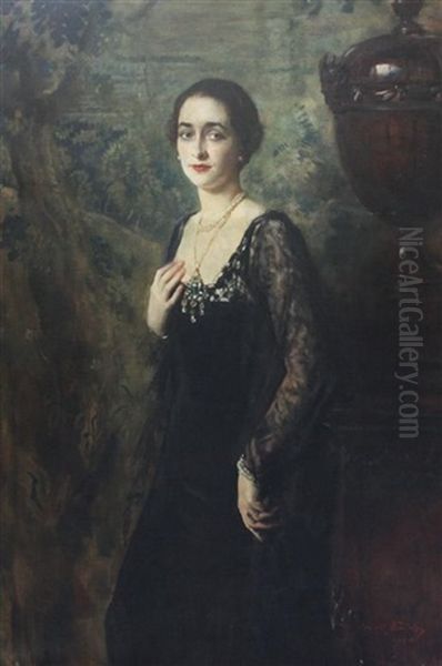 Portrait Of Lady Cunard Oil Painting by Oswald (Sir) Birley