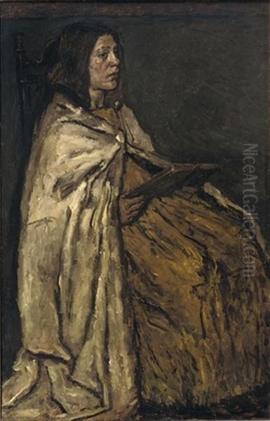 A Girl Reading Oil Painting by Suze Bisschop-Robertson
