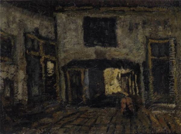 The Courtyard Oil Painting by Suze Bisschop-Robertson