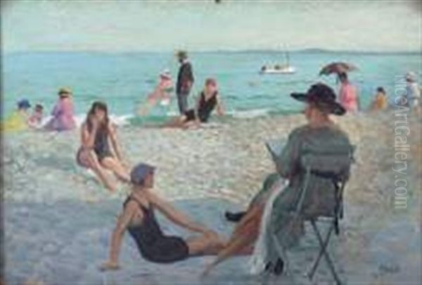 En Vacances Oil Painting by Fernand (Achille Lucien) Bivel