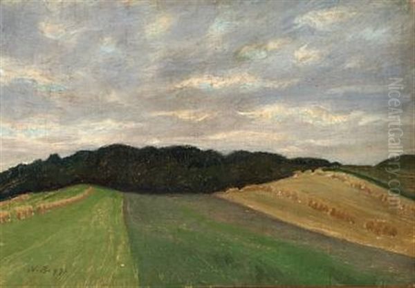 Landskab Oil Painting by Niels Bjerre