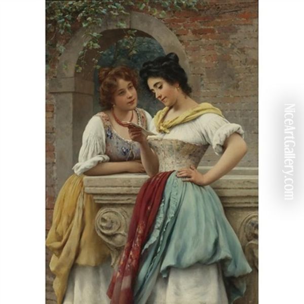 Shared Correspondence Oil Painting by Eugen von Blaas