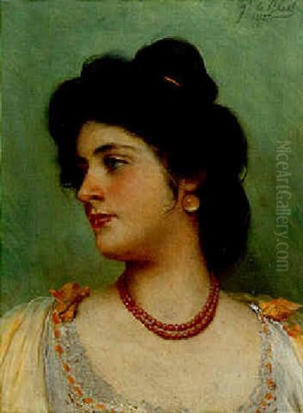 Portrait Of A Lady Oil Painting by Eugen von Blaas