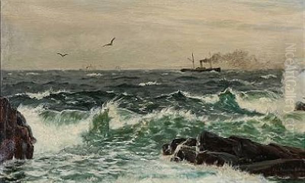 Coastal Scene From Kullen, Sweden Oil Painting by Christian Blache
