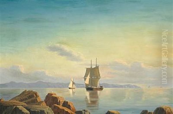 Kullen Seet Fra Vinga Skjaer Oil Painting by Christian Blache