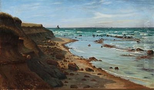 Beach Scene From Hirtshals, Northern Jutland Oil Painting by Christian Blache
