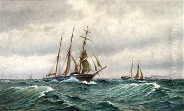 Indgangen Til Oresund Oil Painting by Christian Blache