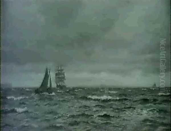 Marine Oil Painting by Christian Vigilius Blache