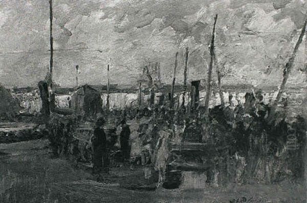 Scene De Port Oil Painting by Jacques-Emile Blanche