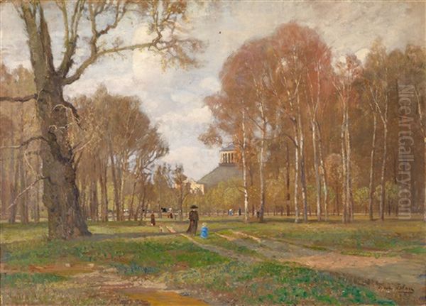 Birken Bei Der Rotunde, Wien Prater 1914 Oil Painting by Tina Blau-Lang