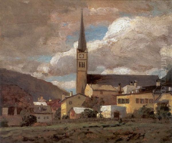 Blick Auf Die Kirche Von Bad Hofgastein Oil Painting by Tina Blau