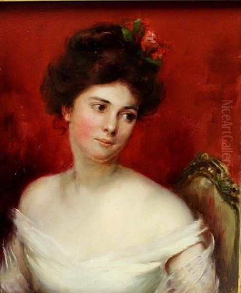 Portrait Of A Beauty Oil Painting by Carle John Blenner