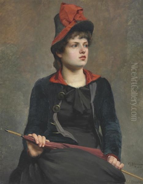Studio Model Oil Painting by Carle John Blenner