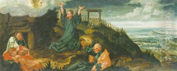 Christ In The Garden Of Gethsemane Oil Painting by Herri met de Bles