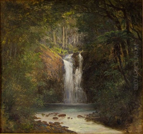 Hunua Falls Oil Painting by Charles Blomfield