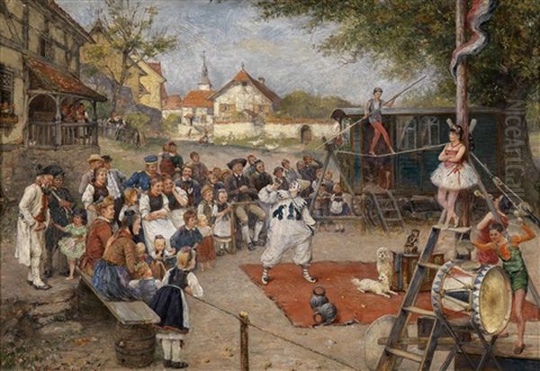 Der Zirkus Ist In Der Stadt Oil Painting by Ludwig Blume-Siebert