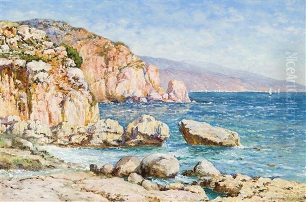 Falaises Roses Dans Le Midi Oil Painting by Anna Boch