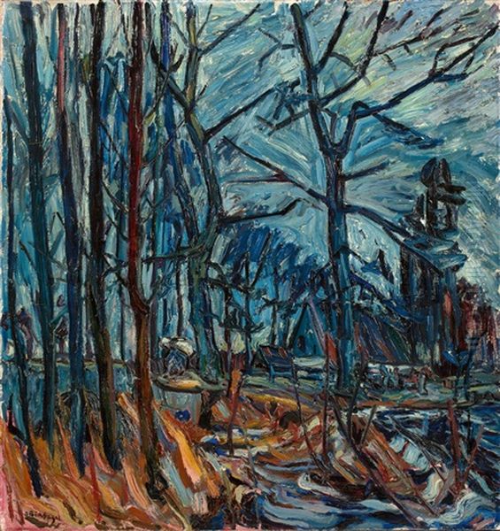 Landschaft Ii Oil Painting by Peter August Boeckstiegel