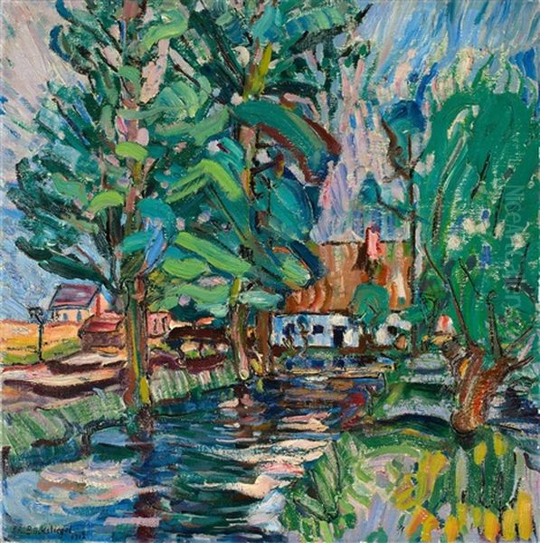 Muhle In Deppendorf Oil Painting by Peter August Boeckstiegel
