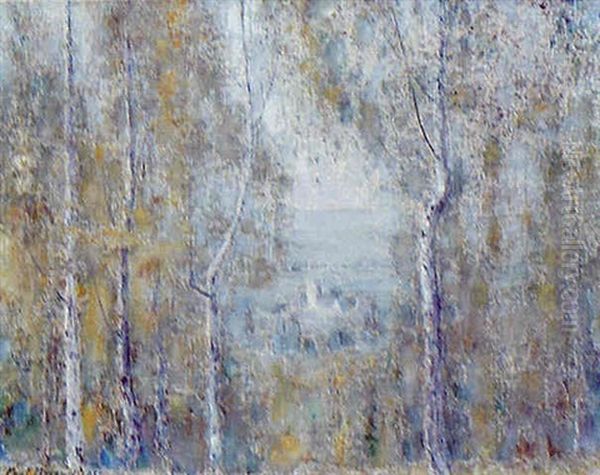 Le Mont Joly, Echappee Sur Villers Allerand En Automne Oil Painting by Paul Bocquet