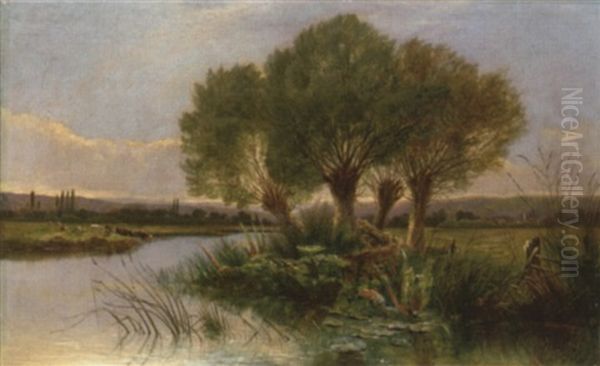 Near Shiplake Oil Painting by Edwin Henry Boddington