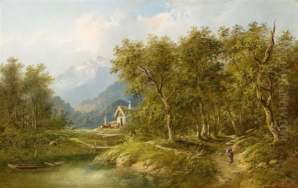 Partie Bei Salzburg Oil Painting by Eduard Boehm