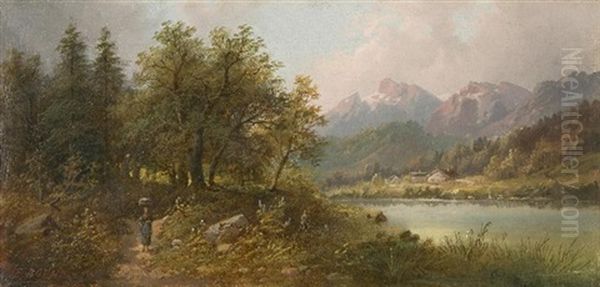 Landschaft Im Ober-engadin Oil Painting by Eduard Boehm